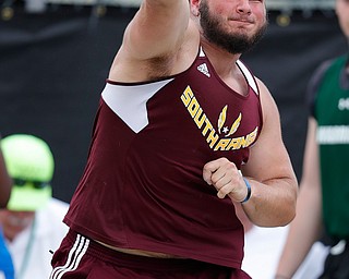 AUSTINTOWN, OHISot putO - May 24, 2019: Track & Field  D2 Region at Austintown-Fitch High School. .Boys Shot Put. South Range's Jordan Lowery finishes wins with a throw of 49-09.25 feet. Photo by MICHAEL G. TAYLOR | THE VINDICATOR