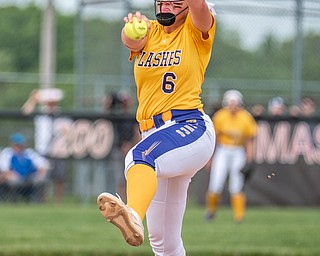 DIANNA OATRIDGE | THE VINDICATOR  Champion's Allison Smith prepares to deliver a pitch during Division III Regional Final against Northwestern on Saturday in Massillon.