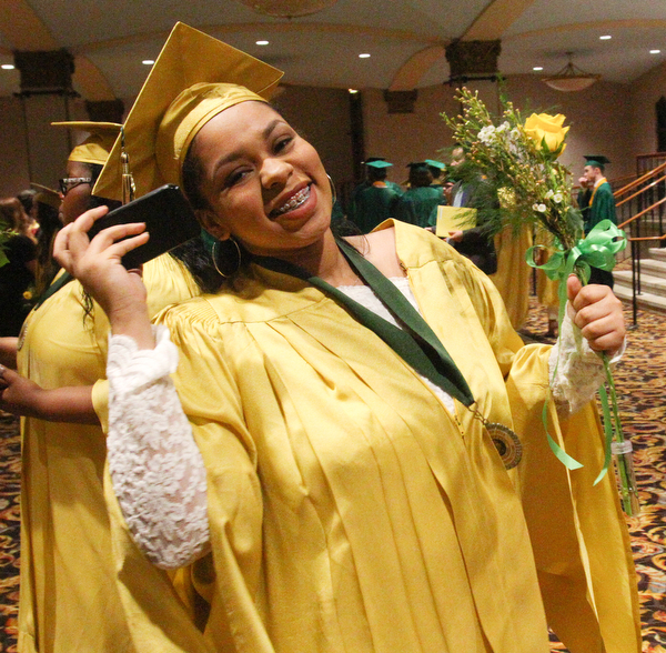 William D. Lewis the Vindicator Ursuline grad Samantha Dodson is all smiles as she prepares for commencement 5-26 at Stambaugh.