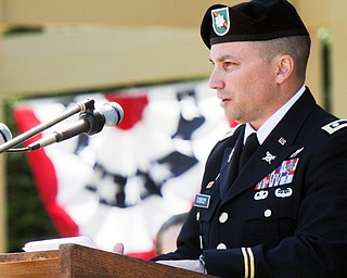 William D. Lewis The Vindicator Boardman native Lt.Colonel Christopher Dobozy was featured speker at Memorial Day ceremony in Boardman Park Monday.