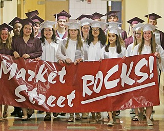 Boardman High School graduates visited Market Street Elementary for the last time Thursday morning. The school closes after this year. 