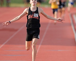 COLUMBUS, OHIO -June 1, 2019: OHSAA Track & Field Championships at Jesse Owens Stadium, Ohio State University. .Boy's D1 3200m. Howland's Vincent Mauri finishes 1st. Photo by MICHAEL G. TAYLOR | THE VINDICATOR