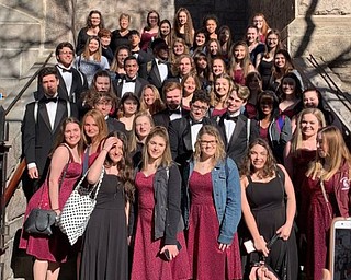 Neighbors | Submitted.The Boardman Singers and Chorale gathered on the steps of St. Paul the Apostle Church in New York City, on April 25.