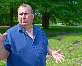 Chuck Opet, the U.S. Army Corps of Engineers Pittsburgh District resource manager, explains some of the more than $1 million in new improvements at the Mill Creek Campground at Berlin Lake.