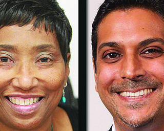 Krish Mohip, right, Youngstown City Schools CEO, testified recently before the Ohio Senate about the need to keep HB 70 in place. Brenda Kimble, city school board president, however, criticized Mohip, saying he and the law that created his position need to be gone. 