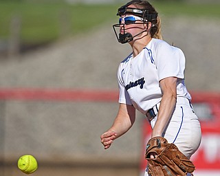 YOUNGSTOWN, OHIO - JUNE 11, 2019: Poland pitcher Ashley Wire delivers in the fourth inning of the 16th Annual Bill Sferra Softball Classic, Tuesday afternoon at Youngstown State University. DAVID DERMER | THE VINDICATOR