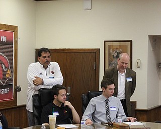 Neighbors | Abby Slanker.Canfield High School student Michael Prather took over the role of Superintendent Alex Geordan and Bobby Smallwood took over the role of school board President Dave Wilkeson during the school’s annual Civic Day on May 3.