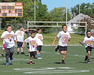  ROBERT K.YOSAY  | THE VINDICATOR..Cardinal Mooney annual Football Camp of Champions for kids 3-8 - about 125 football players attended the two day camp ..