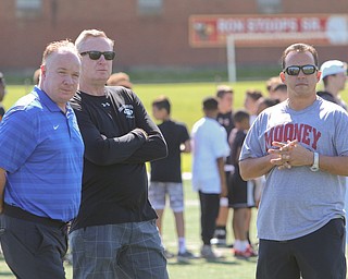  ROBERT K.YOSAY  | THE VINDICATOR..Cardinal Mooney annual Football Camp of Champions for kids 3-8 - about 125 football players attended the two day camp ..Mark Stoops Ron Stoops  and PJ Fecko