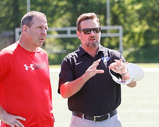  ROBERT K.YOSAY  | THE VINDICATOR..Cardinal Mooney annual Football Camp of Champions for kids 3-8 - about 125 football players attended the two day camp ..Bo Pelini and Bob Stoops