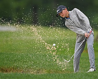 BOARDMAN, OHIO - JUNE 18, 2019: Andrew Ramos, of Blaine, Minnesota, out of the bunker on on the 16th hole, Tuesday afternoon at Mill Creek Golf Course during he first round of the American Junior Golf Association Tournament. DAVID DERMER | THE VINDICATOR