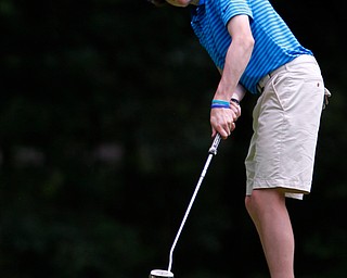 Patrick O'Leary, of Beverly Hills, Michigan, puts the ball during the second round of the Mahoning Valley Hospital Foundation Junior All-Star AJGA tournament at Mill Creek Golf Course on Wednesday. EMILY MATTHEWS | THE VINDICATOR