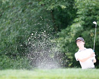 Logan McCarrell, of Dublin, Ohio, hits the ball during the second round of the Mahoning Valley Hospital Foundation Junior All-Star AJGA tournament at Mill Creek Golf Course on Wednesday. EMILY MATTHEWS | THE VINDICATOR