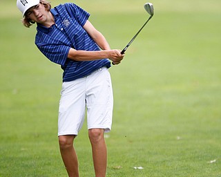 Maverick Conaway, of Tipton, Indiana, hits the ball during the second round of the Mahoning Valley Hospital Foundation Junior All-Star AJGA tournament at Mill Creek Golf Course on Wednesday. EMILY MATTHEWS | THE VINDICATOR