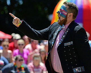 WARREN, OHIO - JUNE 22, 2019: Matt Cockrin, of Cleveland, performs, Saturday afternoon during the Pride Festival. DAVID DERMER | THE VINDICATOR