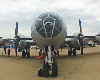  ROBERT K.YOSAY  | THE VINDICATOR..The B-29 Superfortess bomber - FIFI- is at the youngstown Warren Regional airport for tours and fly overs.  B-29 Bombers is best known for dropping the two bombs on Japan thus ending World War II.