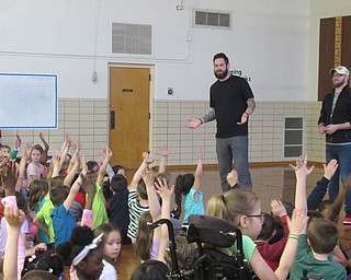 Neighbors | Jessica Harker .Authors and illustrators Alex LeVasseur and Chris Stanley, who wrote "Dr. Ulysseus J. Picklebottom's Guide to Everyday Household Monsters (And How to Defeat Them)," presented to Boardman students May 7.