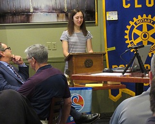 Neighbors | Jessica Harker .The Poland Rotary listened to recent high school graduate Galena Lopuchovsky thank them for the $1,000 scholarship the group gifted to her.