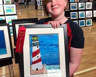 Neighbors | Submitted.Austintown Intermediate School fifth-grade student Domonique Wilson was awarded a second place ribbon at the school’s first art show on May 6.