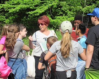 Neighbors | Jessica Harker.Boardman teacher Megan Turillo discussed local wildlife with students at the school's trip to the Lily Pond May 16.