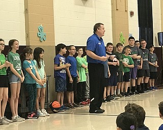 Neighbors | Jessica Harker.St. Chritstine's students participated in a game organized by guest speaker Jim "basketball" Jones May 24 during the school's Field Day event.