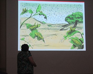 Neighbors | Jessica Harker.Ashley Kulhanek presented about cicadas to community members gathered at the Mill Creek Metro Parks May 28.