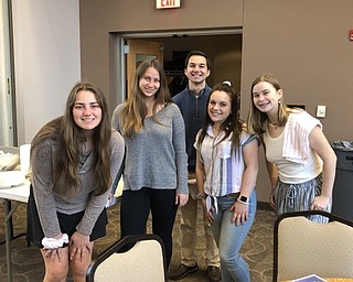 Neighbors | Submitted.Youth Ministry members Paige Brockway, Megan Brockway, Spencer Humphries, Angelina Sabatino and Maria Schwartz, helped the Knights of Columbus Council #15573 at their annual Pancake Breakfast.