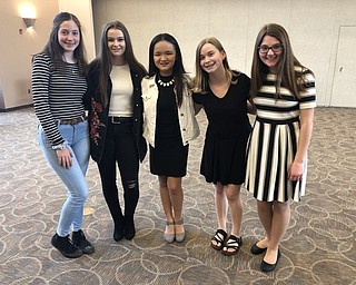 Neighbors | Submitted.In attendance at the Holy Thursday Mass of the Lord's Supper are Grace Raymer, Gemma Kearns, Margaret Faur, Maria Schwartz and Audra Pesko.  These Youth Ministry members joined the processions before and after Mass.