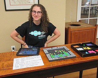 Neighbors | Jessica Harker .Laini Bondi, a member of the library's teen advisory board, worked the bloxels table at the Poland library's Space Fandom Mash-Up event June 25.