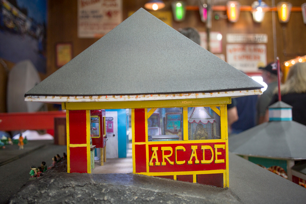 A miniature replica of the arcade is on display at the Idora Park experience on Sunday. EMILY MATTHEWS | THE VINDICATOR