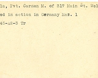 World War II, Vindicator, Carmen M. Abdalla, Wellsville, wounded, 1945, Trumbull