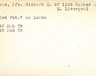 World War II, Vindicator, Richard E. Adams, East Liverpool, wounded, Luzon, 1945, Mahoning, Trumbull