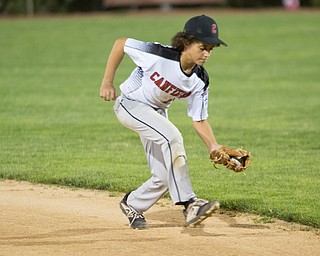 Canfield's Zain Jadallah fields the ball during their game against Boardman at Field of Dreams in Boardman on Wednesday night.