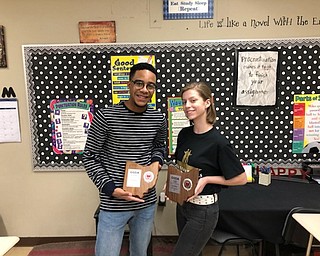 Neighbors | Submitted.Austintown Fitch High School students Romond Duval Jr. and Johnna Blystone show off their state plaques from Speech and Debate.