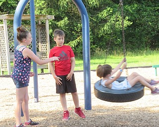 Neighbors | Jessica Harker .Children enjoyed their free time by swinging on the play ground at Boardman Park during the park's annual Adventure Day Camp for kindergarten through sixth-graders.