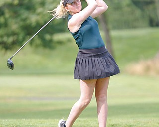 Kyra Woods, 16, of Hickory, drives the ball during the Greatest Golfer junior qualifier at Tam O'Shanter Golf Course in Hermitage, Pa. on Thursday. EMILY MATTHEWS | THE VINDICATOR