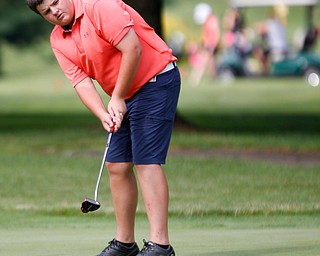 Nathan Kelly, of East Liverpool, putts the ball during the 14u Greatest Golfer junior qualifier at Tam O'Shanter Golf Course in Hermitage, Pa. on Thursday. EMILY MATTHEWS | THE VINDICATOR
