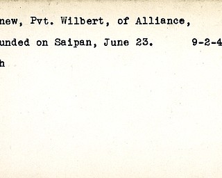 World War II, Vindicator, Wilbert Agnew, Alliance, wounded, Saipan, 1944, Mahoning