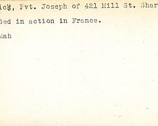 World War II, Vindicator, Joseph Agochick, Sharon, wounded, France, 1945, Mahoning