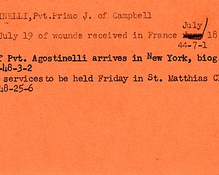 World War II, Vindicator, Primo J. Agostinelli, Campbell, killed, France, 1944, 1948