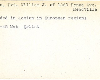 World War II, Vindicator, William J. Bagen, Meadville, wounded, Europe, 1945, Mahoning, Trumbull