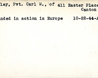 World War II, Vindicator, Carl W. Bailey, Canton, wounded, Europe, 1944
