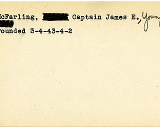 World War II, Vindicator, James E. McFarling, Youngstown, wounded, 1943