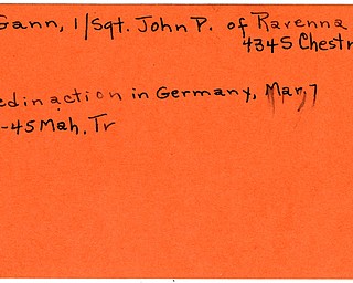 World War II, Vindicator, John P. McGann, Ravenna, killed, Germany, 1945, Mahoning, Trumbull