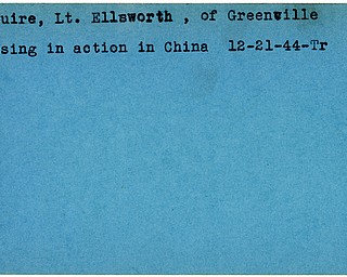 World War II, Vindicator, Ellsworth McGuire, Greenville, missing, China, 1944, Trumbull