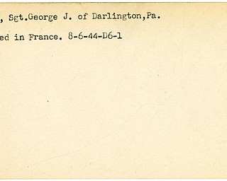 World War II, Vindicator, George J. Magee, Darlington, Pennsylvania, wounded, France, 1944