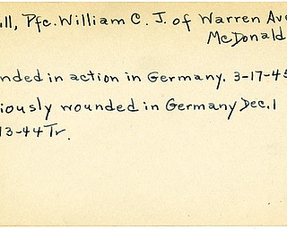 World War II, Vindicator, William C. J. Magill, McDonald, wounded, Germany, 1944, wounded second time, 1945, Trumbull