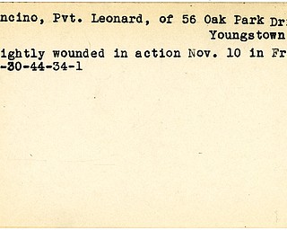 World War II, Vindicator, Leonard Mancino, Youngstown, wounded, France, 1944