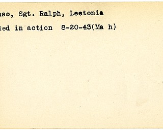 World War II, Vindicator, Ralph Mancuso, Leetonia, wounded, 1943, Mahoning