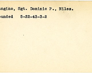 World War II, Vindicator, Dominic P. Mangino, Niles, wounded, 1943
